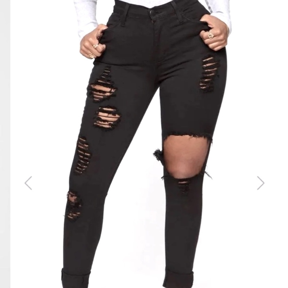 black ripped jeans